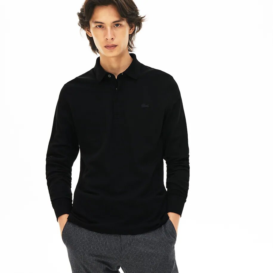 polo lacoste manche longue noir