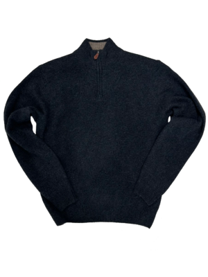 Zip-neck wool sweater