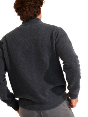 Zip-neck wool sweater