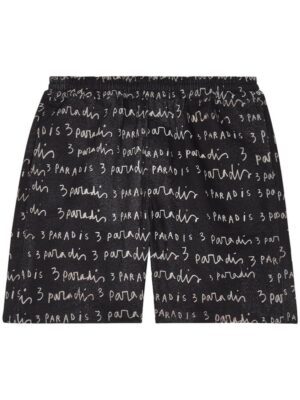 short en popeline à logo imprimé