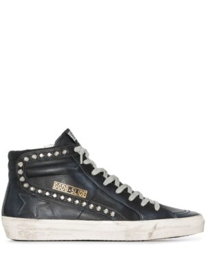 distressed Slide studded sneakers