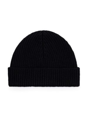 logo-embroidered ribbed beanie