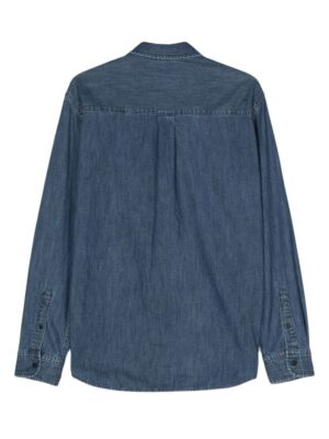 chemise en jean à logo brodé