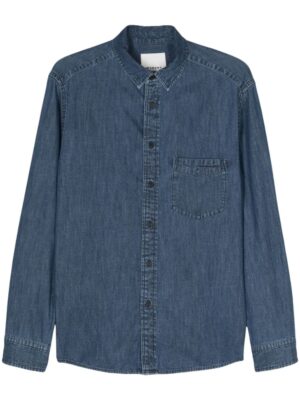 chemise en jean à logo brodé