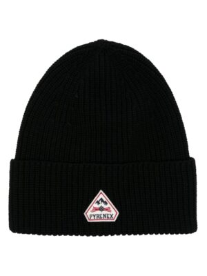 logo patch chunky knit beanie