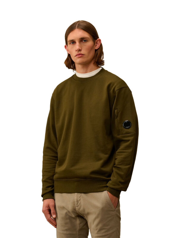 Diagonal Raised Fleece Crew Neck Lens Sweatshirt - Image 2