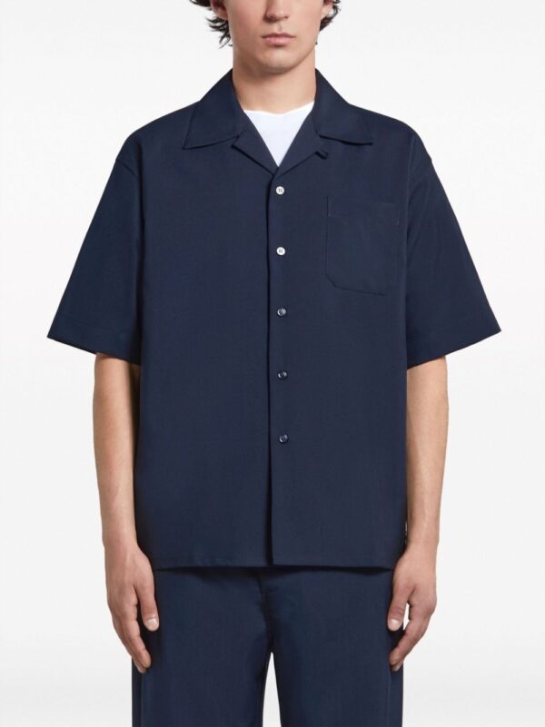 wool shirt with officer collar - Image 3