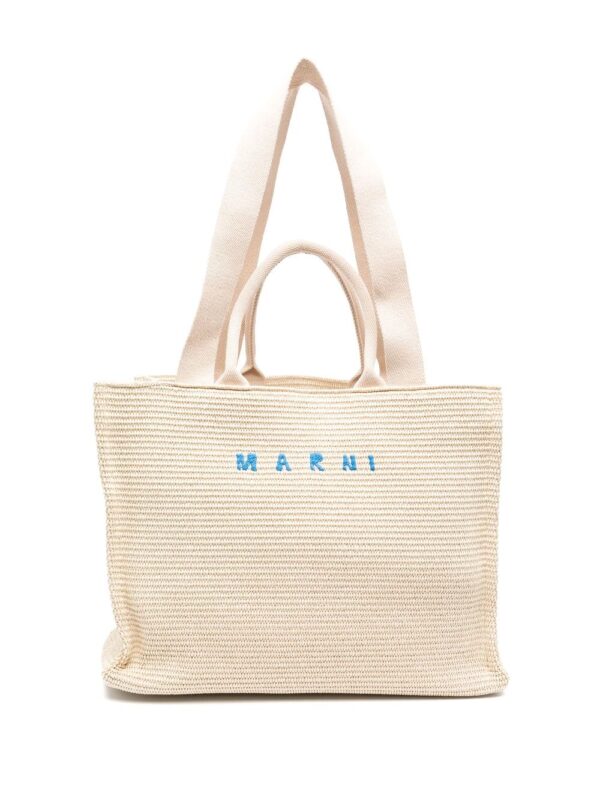 embroidered logo tote bag