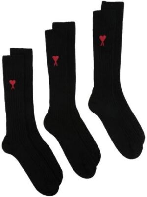 lot de trois paires de chaussettes à logo intarsia