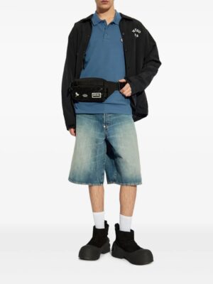 short en jean à effet délavé