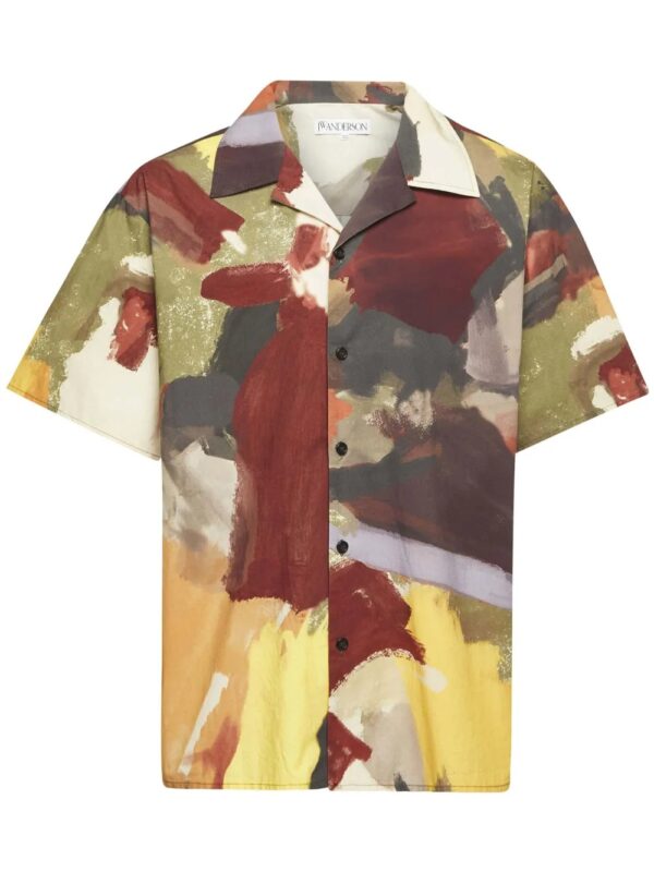 abstract print cotton shirt