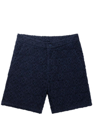 Short en dentelle bleu marine