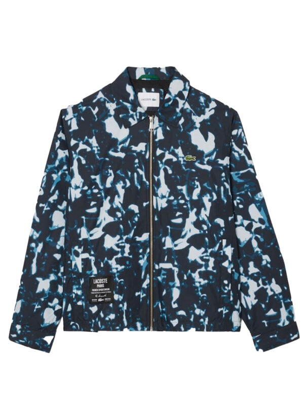 Water-repellent windbreaker jacket with printed pattern